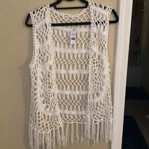 Fringe cover up vest